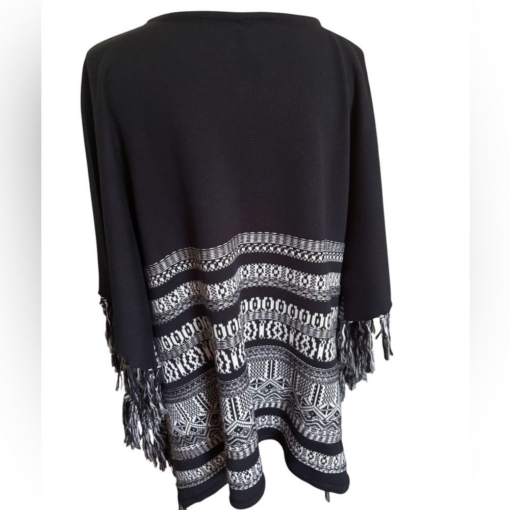 Chicos poncho sweater Chicos size small-medium Navy - Picture 3 of 6